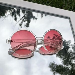 Round aesthetic pink glasses